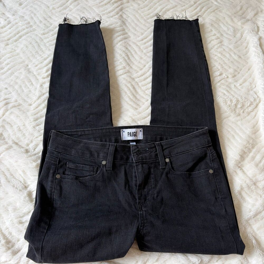 Paige Verdugo Crop Black Skinny Jeans Size 28